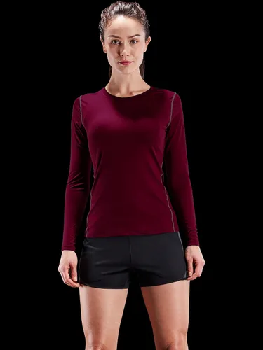 Miniatura 67 de CADMUS Paquete de 1 o 3 camisetas de entrenamiento de manga larga para mujer, camiseta de compresión de ajuste seco para correr