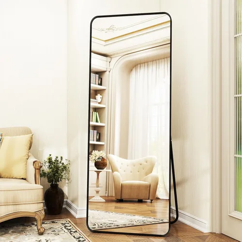 Miniatura 14 de XRAMFY Espejo rectangular de cuerpo completo de 56 x 21 pulgadas, con soporte para colgar en la pared, para dormitorio, sala de estar, dormitorio