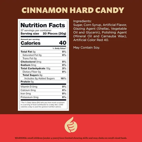 Miniatura 2 de Cinnamon Imperials Bolsa de 1 libra Dulces duros Dulces rojos picantes Caramelos clásicos de canela