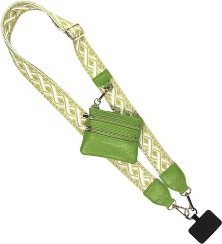 Miniatura 99 de Save the Girls Correa Original Clip and Go para Teléfono Original (Patrón Verde/Morado - Bolsa Verde) - Correa Cruzada para Teléfono con Cadena