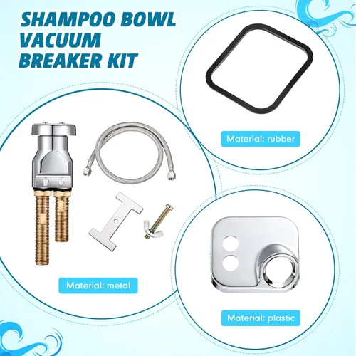 Miniatura 3 de Hortsun Kit de interruptor de vacío para tazón, 14 piezas de acero inoxidable para fregadero de champú para reemplazo