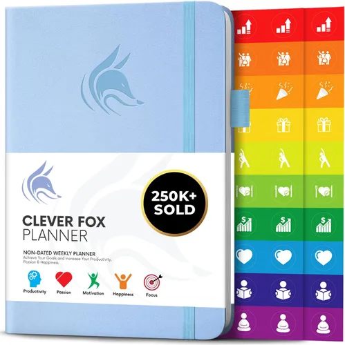 Miniatura 16 de Clever Fox Planificador – Planificador semanal y mensual sin fecha para productividad, gestión del tiempo y objetivos – Diario organizador – A5