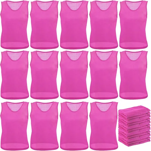 Miniatura 9 de Newcotte 24 piezas Pinnies Scrimmage Chalecos de práctica en equipo Jersey de malla de nailon Pennies para fútbol, baloncesto y deportes