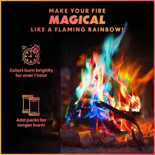 Miniatura 3 de Magical Flames Paquetes de colores de fuego (paquete de 12), fuego multicolor vibrante para hogueras, fogatas, hogueras y chimeneas, artículos