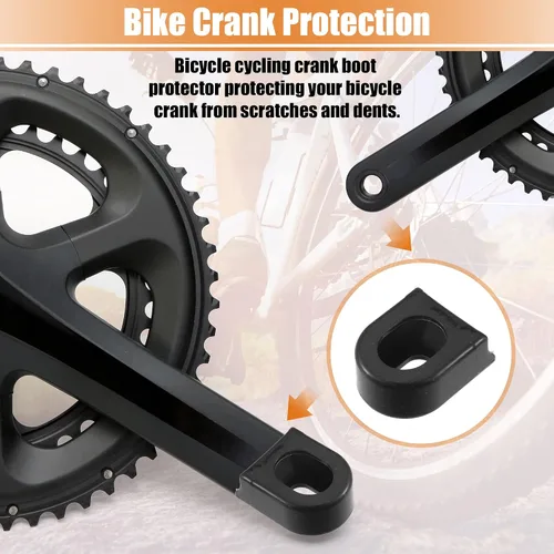 Miniatura 3 de X AUTOHAUX 2 piezas de silicona para bicicleta, protector de manivela para bicicleta de montaña, funda de gel, protección para brazo de manivela