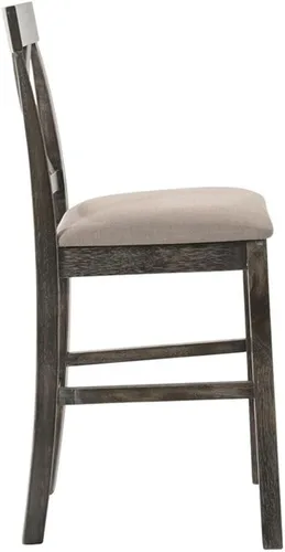 Miniatura 5 de Acme Martha II - Silla de altura de mostrador en lino bronceado y gris desgastado (juego de 2)