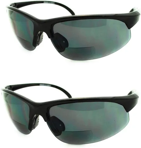 Lentes de sol bifocales para lectura y lentes de sol para hombres y mujeres 2 pares negro/negro
