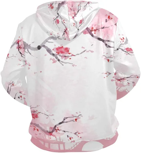 Miniatura 2 de Nander sudaderas con capucha japonesa flor de cerezo unisex con capucha