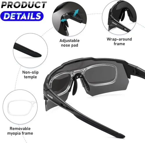 Miniatura 3 de Sports Polarized Sunglasses, UV 400 Protection Sun Glasses Women, Mens Glasses for Cycling Biking Running
