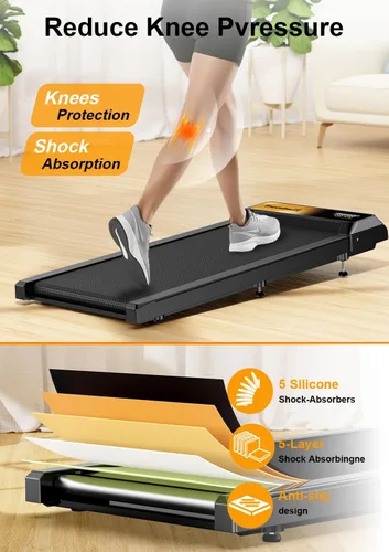 Miniatura 7 de Gkyet Gold Walking Pad with 5% Incline, 2.5HP Quiet Under Desk Treadmill for Home Office, 265 LBS Capacity, Portable Slim Walking Pad Treadmill with