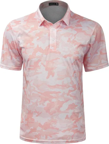 Miniatura 23 de TAPULCO Camisetas tipo polo de secado rápido para hombre, diseño de camuflaje, atléticas, ligeras, transpirables, casuales, para golf