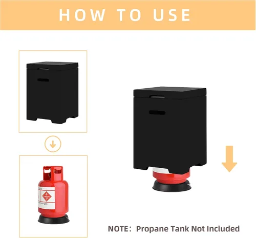 Miniatura 3 de ECOTOUGE Mesa de cubierta de tanque de propano, 15.5 pulgadas para mesa de fuego, mesa oculta cilíndrica para exteriores para fogata de gas