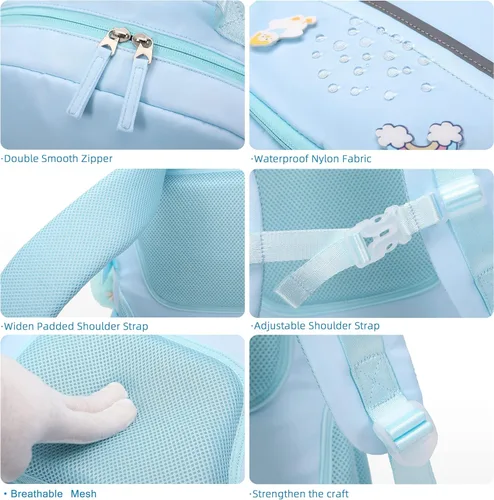 Miniatura 10 de Mochila para Niñas de 15.6 Pulgadas para Laptop, Bolsa Escolar para Niños de Primaria y Universidad, Mochilas y Bolsas de Libros para Niñas, Azul