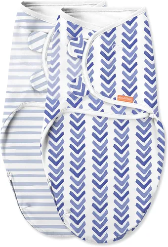 Miniatura 13 de SwaddleMe Luxe Easy Change Swaddle, Ellie Elephant/Triángulo Gris, S/M (0-3 meses)