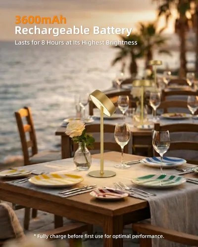 Miniatura 3 de Lámpara inalámbrica, lámpara de mesa recargable, funciona con pilas, control táctil regulable RGB, 3 temperaturas de color, función de memoria LED