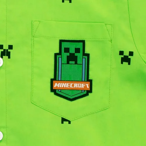 Miniatura 2 de Minecraft Creeper - Camisa con botones para niño
