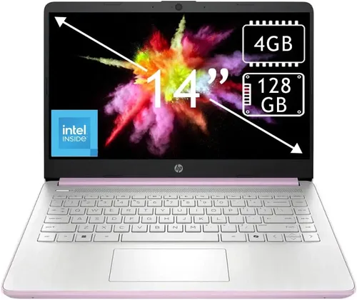 Laptop HP 2025 para Estudiantes y Negocios, Procesador Intel N150 (hasta 3.6 GHz), Pantalla LED de 14 Pulgadas, 8 GB de RAM, 128 GB de