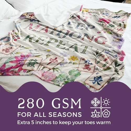 Miniatura 3 de Huglanket Mahjong - Regalos para mujer, divertida manta de franela Mahjong para amantes de Mahjongg, 50 x 65 pulgadas, agradable a la piel, manta