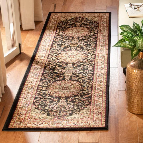 Miniatura 4 de SAFAVIEH Lyndhurst Collection - Alfombra de área de 8 x 11 pies, diseño tradicional de medallón oriental tradicional, no desprende pelusa y de fácil