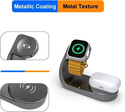 Miniatura 7 de Cargador de Apple Watch, base magnética de carga rápida compatible con iWatch Series 11/Ultra/SE/10/9/8/7/6/5, para Apple Watch, cargador Airpod