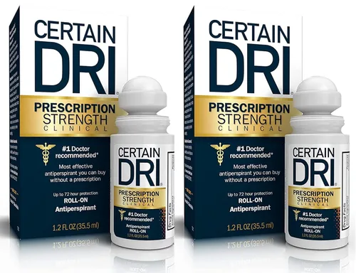Certain Dri Prescription Strength - Desodorante antitranspirante clínico roll-on, tratamiento de hiperhidrosis para hombres y mujeres, sin perfume,