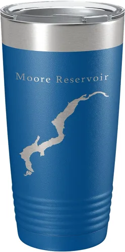 Miniatura 17 de Moore Reservoir Tumbler Lake Map Travel Mug Insulated Laser Engraved Coffee Cup New Hampshire Vermont 20 oz Black
