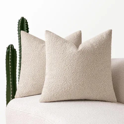 Miniatura 17 de MIULEE - Juego de 2 fundas de almohada decorativas con textura de bucle, de 50 x 50 cm, para sofá y cama, almohadas de invierno neutras, fundas