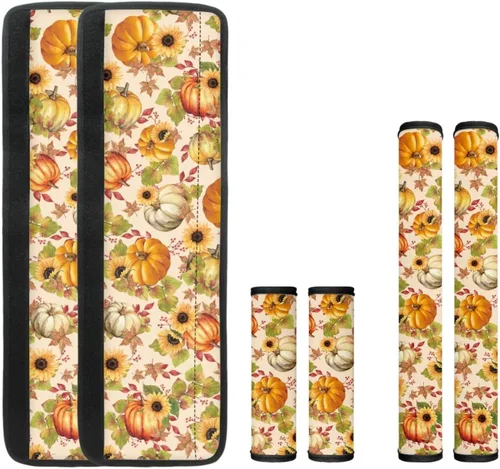 Miniatura 24 de 6 fundas para manija de puerta de refrigerador de Acción de Gracias, cubierta de manija de nevera de otoño, hoja de arce, protector de manija