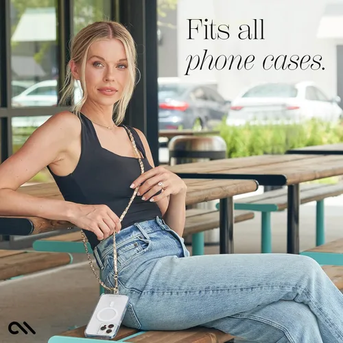 Miniatura 2 de Case-Mate Cordón cruzado para teléfono [funciona con todos los teléfonos] Correa manos libres – Colgante de cuero para teléfono celular – Soporte