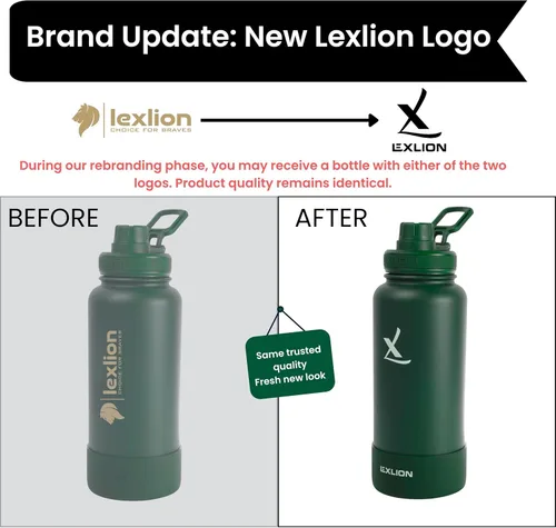 Miniatura 2 de Lexlion Botella de Agua con Infusor de Té 32 Oz – Termo de Acero Inoxidable con Triple Pared Aislada, Colador para Hojas Sueltas y Frutas, 3 Tapas a