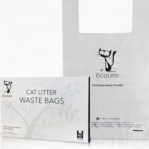 Miniatura 6 de Bolsas de basura para excrementos de arena para gatos, extra grandes, gruesas, bolsas para mascotas y perros con asas fáciles de atar, 10.5 x 18.5