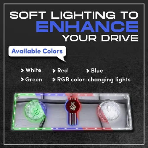 Miniatura 4 de Florida's Finest Customs compatible con luces de techo para dormitorio Kenworth (azul) Placa de luz de cúpula y acabado espejado Inserto