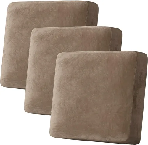 H.VERSAILTEX Funda de cojín elástica de terciopelo para sofá, funda de cojín de felpa para silla, sofá biplaza o sofá, protector de muebles, cojín