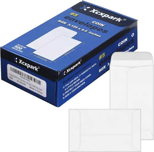 Miniatura 14 de Xxcxpark 500 sobres para monedas #1, sobres de papel kraft blanco de 2-1/4 x 3-1/2 pulgadas, sobres clásicos de papel kraft para piezas pequeñas