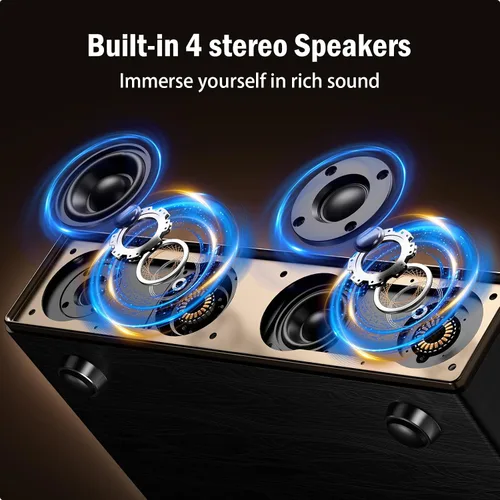 Miniatura 5 de 1 by ONE Reproductor de Discos de Alta Fidelidad Todo en Uno, Tocadiscos de Vinilo con Altavoces Integrados, Cartucho Magnético AT-3600L, Salida