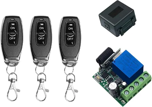 Miniatura 9 de QIACHIP Interruptor remoto inalámbrico DC 5V 9V 12V 24V 48V 433MHz, relé de 1 canal con receptor y 1 transmisor para controles de acceso de puertas