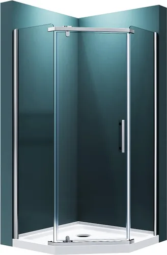 Miniatura 9 de ELEGANT Neo-Angle - Puerta de ducha sin marco de 36.5 pulgadas de ancho x 72 pulgadas de alto, cabina de ducha esquinera con vidrio transparente