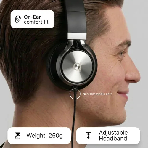 Miniatura 2 de Artix CL750 audífonos plegables con aislamiento de sonido, supraaurales, con cable, con micrófono y control de volumen, audífonos estéreo