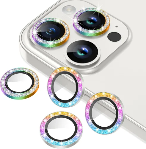 Miniatura 40 de AGVEE Paquete de 6 protectores de lente de cámara para iPhone 14 Pro de 6.1 pulgadas/14 Pro Max de 6.7 pulgadas, con diamantes brillantes y anillo