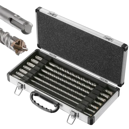 Miniatura 19 de Wensilon Kit de brocas para hormigón de 8 pulgadas, material de carburo de doble rosca de tipo cruzado, adecuado para hormigón, ladrillo, paredes