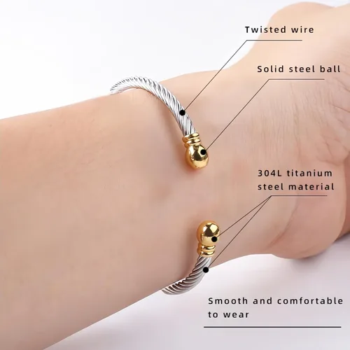 Miniatura 6 de Gosasa Reloj para mujer, diseño impresionante, banda de metal, tamaño pequeño y mediano, brazalete de vestir, 6 pulgadas, juego de regalo con pulsera