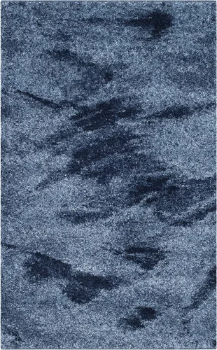 Miniatura 9 de SAFAVIEH Retro Collection - Alfombra de área de 2 x 3 pies, azul claro y azul, no desprende pelusa y fácil de limpiar, ideal para sala de estar