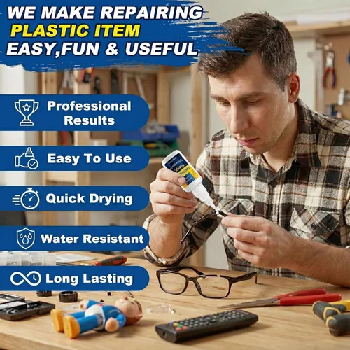 Miniatura 4 de Pegamento de plástico de 3.53 oz para modelo, reparación de impresión 3D, Legos y miniaturas, adhesivo de plástico resistente de ajuste rápido