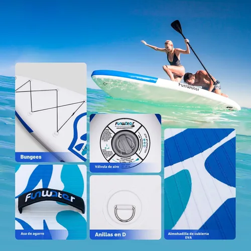 Miniatura 3 de FunWater Inflatable Ultra-Light Stand Up Paddle Board for All Skill Levels with Premium SUP Paddleboard Accessories,Non-Slip Comfort Deck for Youth