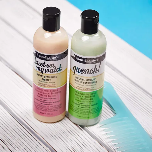 Miniatura 7 de Aunt Jackie's Rizos y Bobinas Acondicionador Hidratante Intensivo Sin Aclarado para Rizos, Bobinas y Ondas Naturales, Enriquecido con Manteca