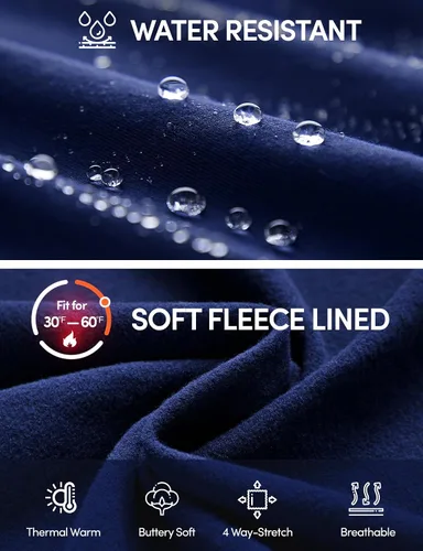 Miniatura 3 de IUGA Pantalones con forro polar para mujer, resistentes al agua, pantalones de senderismo para invierno, leggings acampanados con bolsillos, corte