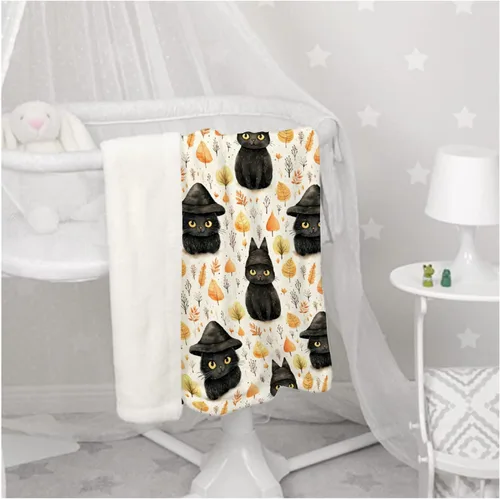 Miniatura 7 de Manta de bebé de Halloween con hojas de otoño y gato negro, súper suave, manta acogedora para recién nacido, manta de recepción para bebé, manta