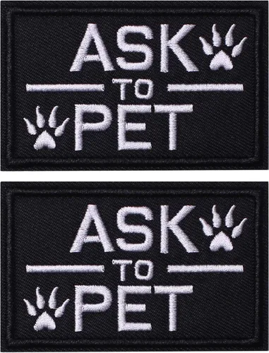 Miniatura 17 de 10 Piezas de Emblema de Servicio para Perros K9 "Por Favor No Me Acaricien" en Entrenamiento Sin Tocar Insignia Completa Bordada para Arnés