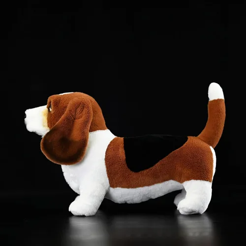 Miniatura 5 de Animal de peluche realista de Basset Hound francés, 12 pulgadas de largo, realista, esponjoso, marrón, cachorro, regalo de peluche