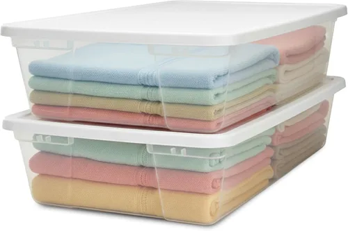 Miniatura 19 de HOMZ - Paquete de 10 contenedores Snaplock, pequeños organizadores de plástico transparentes con tapas, 6 cuartos de galón, azul - Cajas Tapa azul